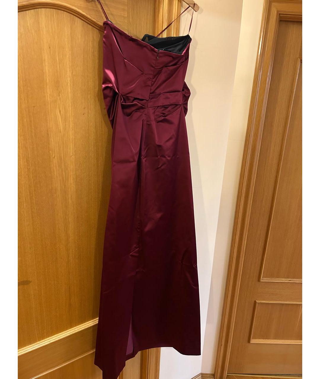 PRADA Бордовое шелковое вечернее платье, фото 2