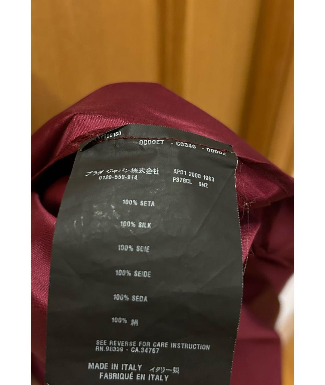PRADA Бордовое шелковое вечернее платье, фото 4
