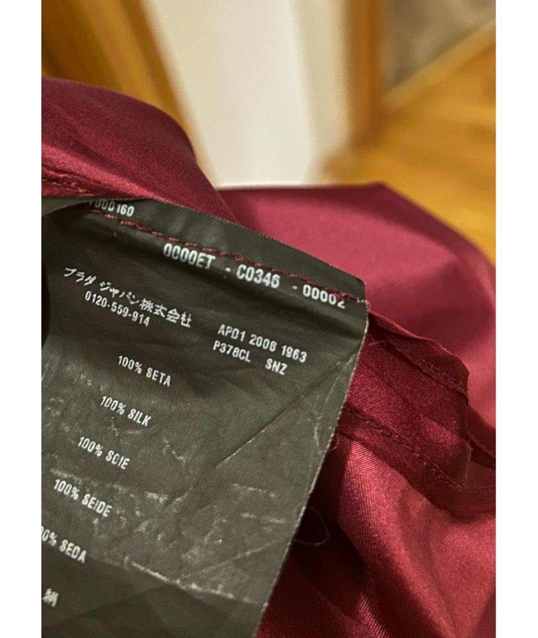 PRADA Бордовое шелковое вечернее платье, фото 6