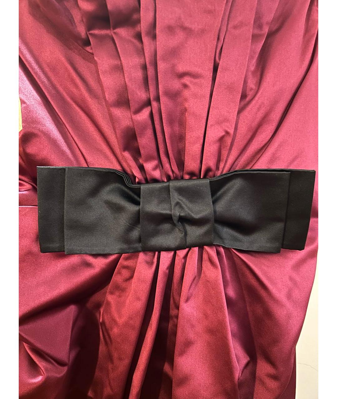 PRADA Бордовое шелковое вечернее платье, фото 3