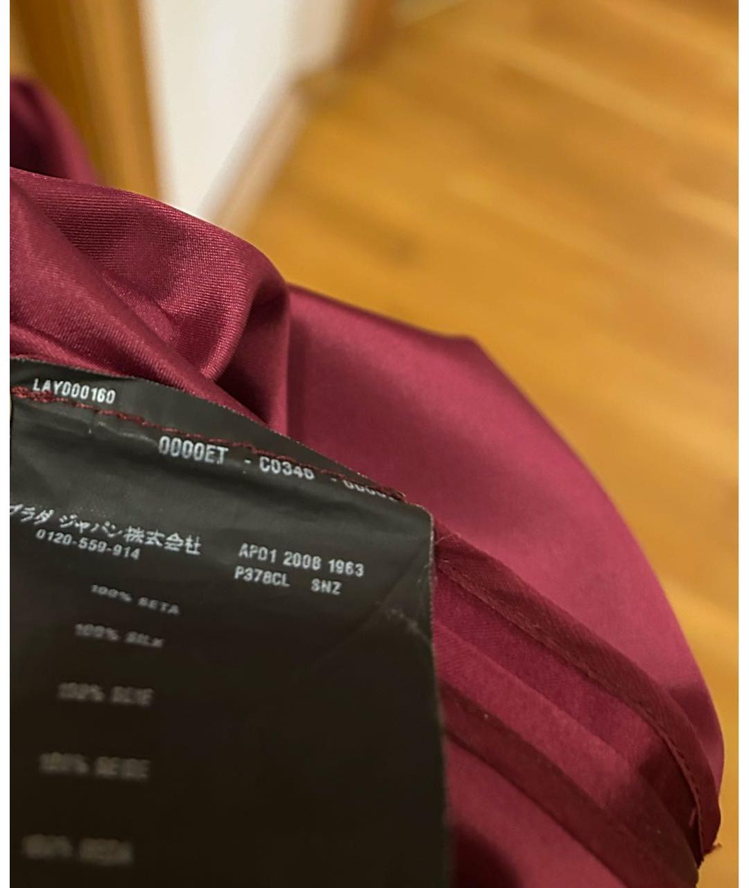PRADA Бордовое шелковое вечернее платье, фото 7