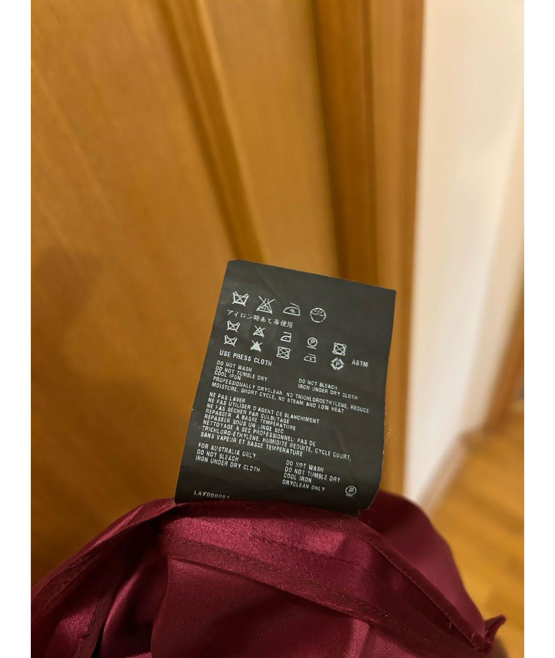 PRADA Бордовое шелковое вечернее платье, фото 5