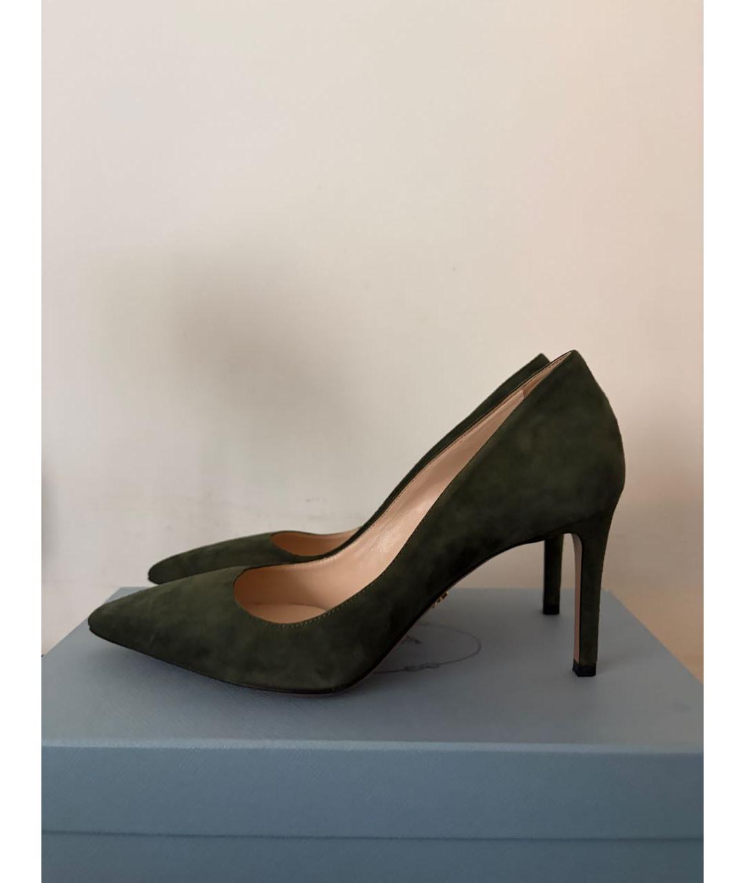 PRADA Хаки замшевые туфли, фото 5