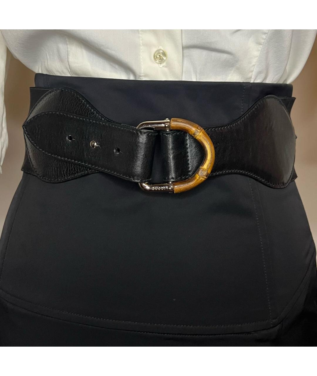 GUCCI Черный кожаный ремень, фото 4