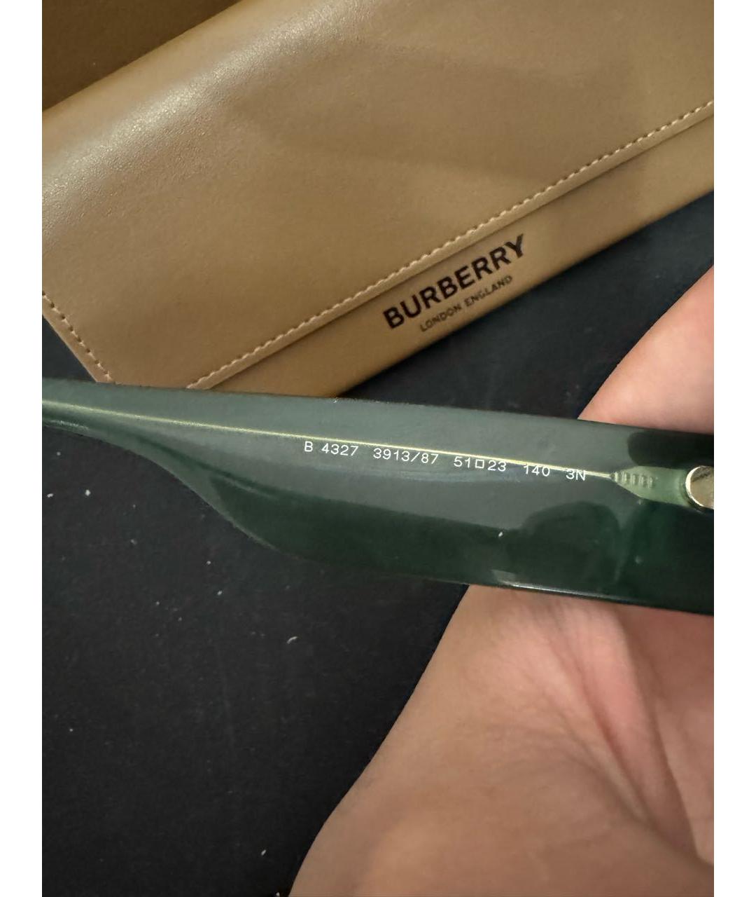 BURBERRY Зеленые пластиковые солнцезащитные очки, фото 6