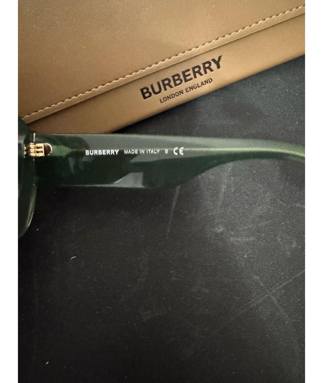 BURBERRY Зеленые пластиковые солнцезащитные очки, фото 7
