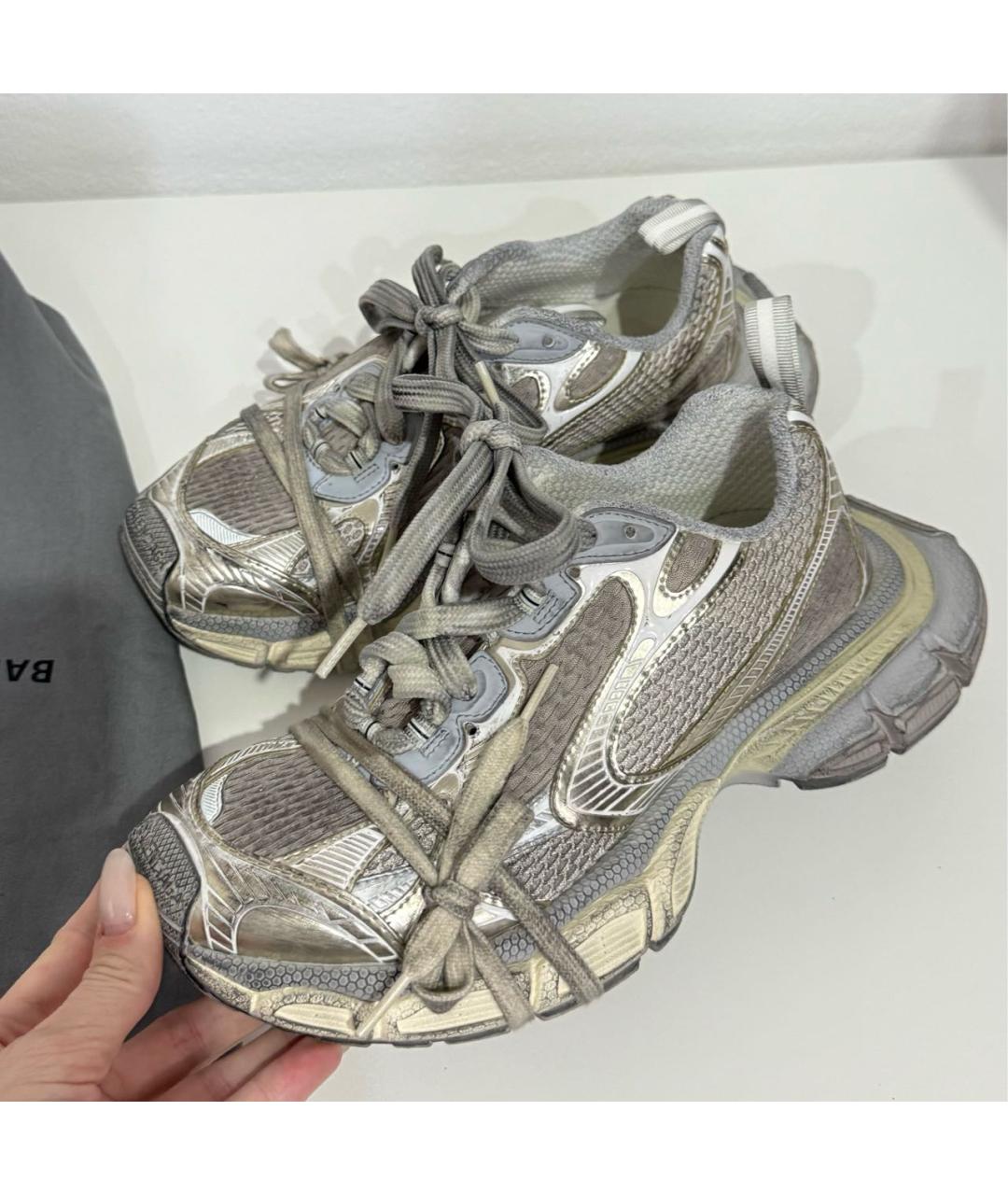 BALENCIAGA Серые текстильные кроссовки, фото 5