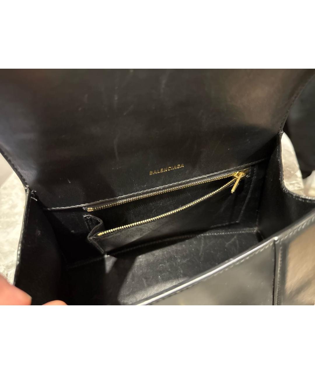 BALENCIAGA Черная кожаная сумка через плечо, фото 4