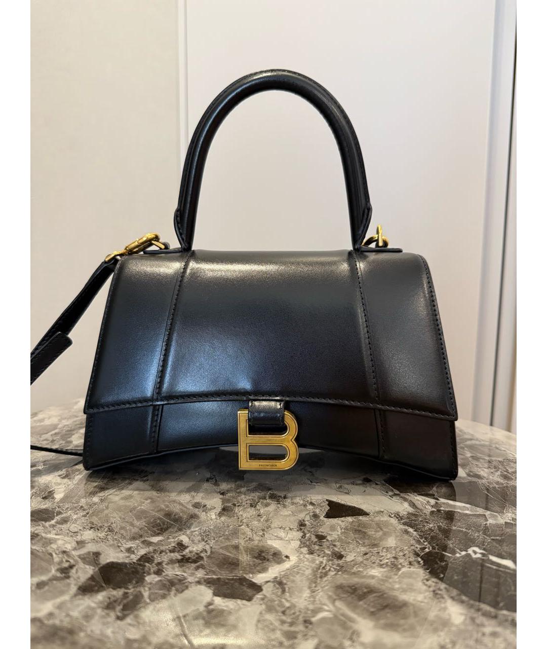 BALENCIAGA Черная кожаная сумка через плечо, фото 5