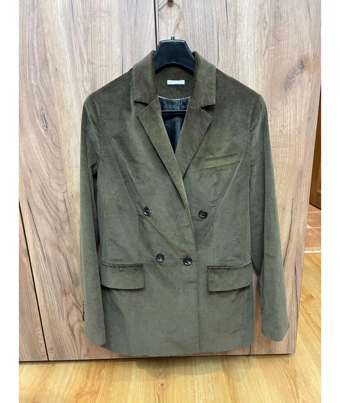 12 STOREEZ Хаки хлопко-эластановый жакет/пиджак, фото 8