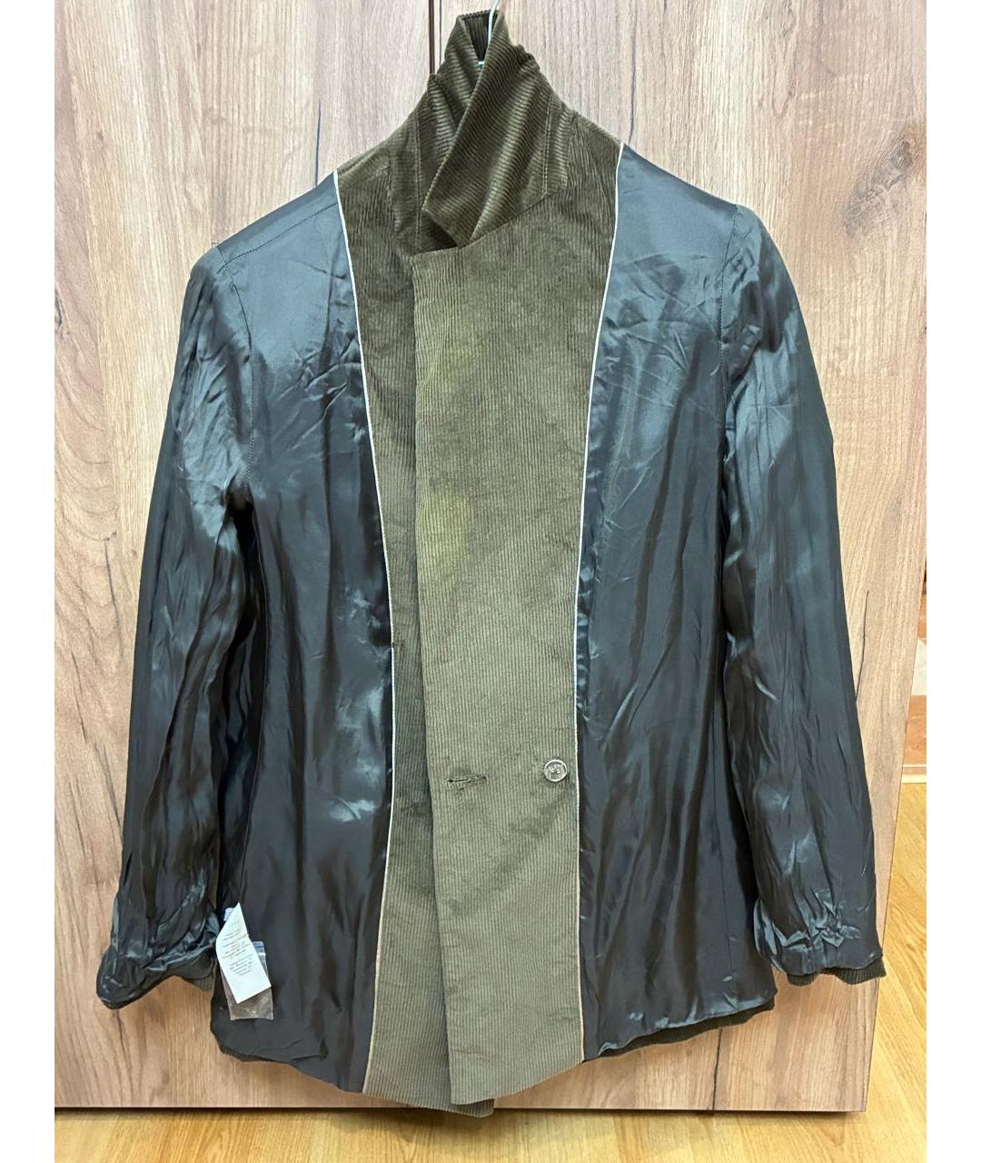 12 STOREEZ Хаки хлопко-эластановый жакет/пиджак, фото 5