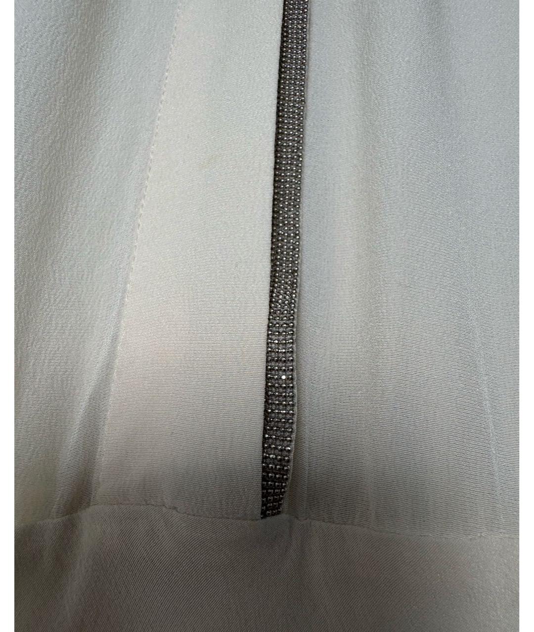 BRUNELLO CUCINELLI Бежевое шелковое платье, фото 4