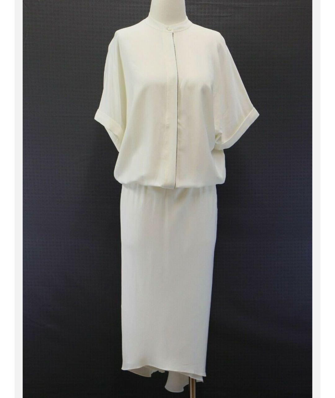 BRUNELLO CUCINELLI Бежевое шелковое платье, фото 5