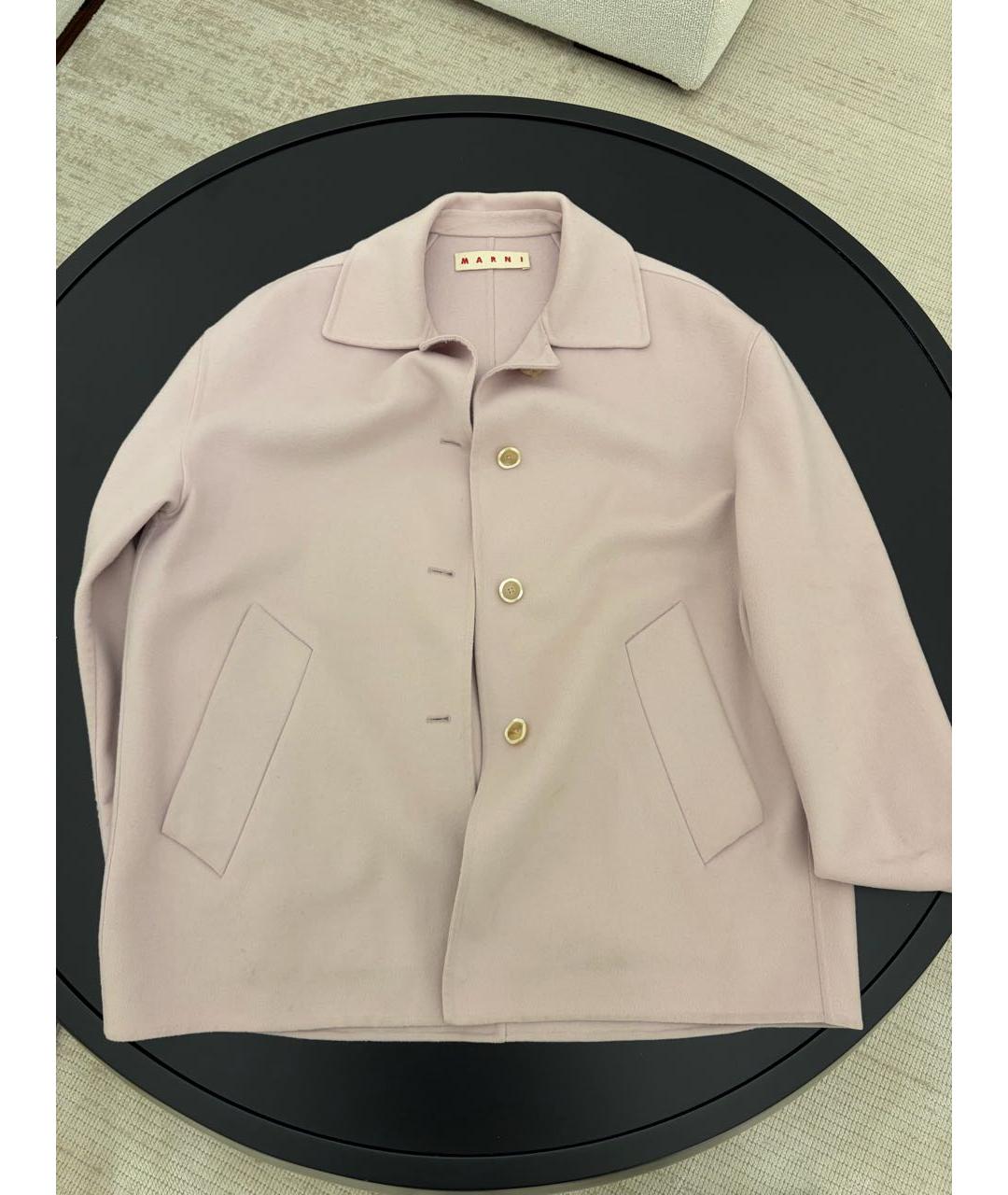 MARNI Розовое шерстяное пальто, фото 3