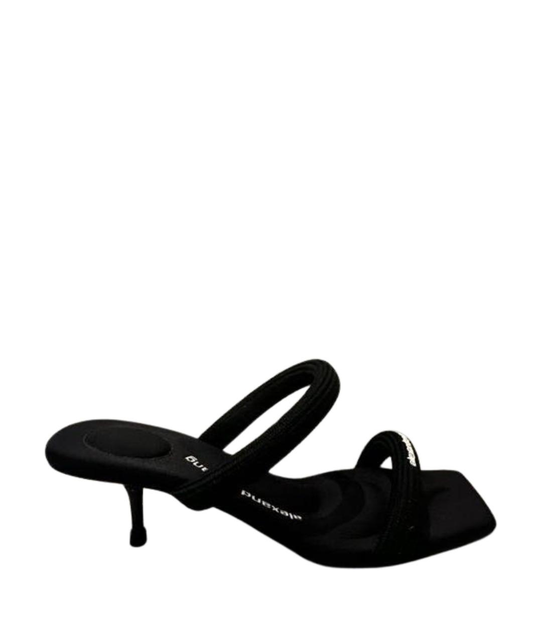 ALEXANDER WANG Черные текстильные мюли, фото 1