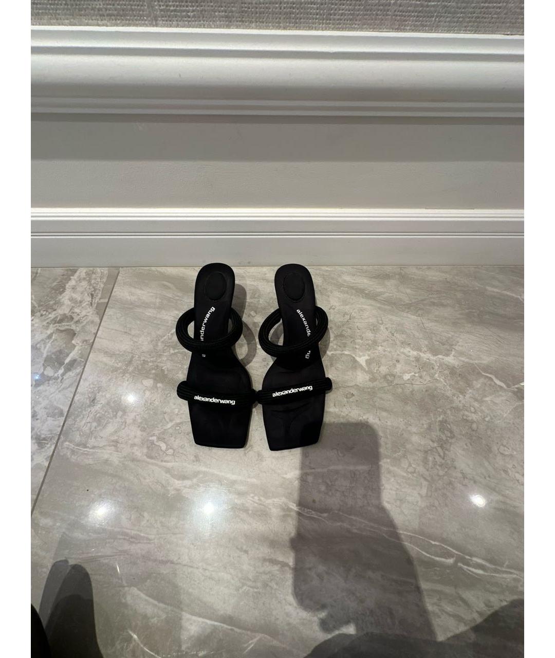 ALEXANDER WANG Черные текстильные мюли, фото 2