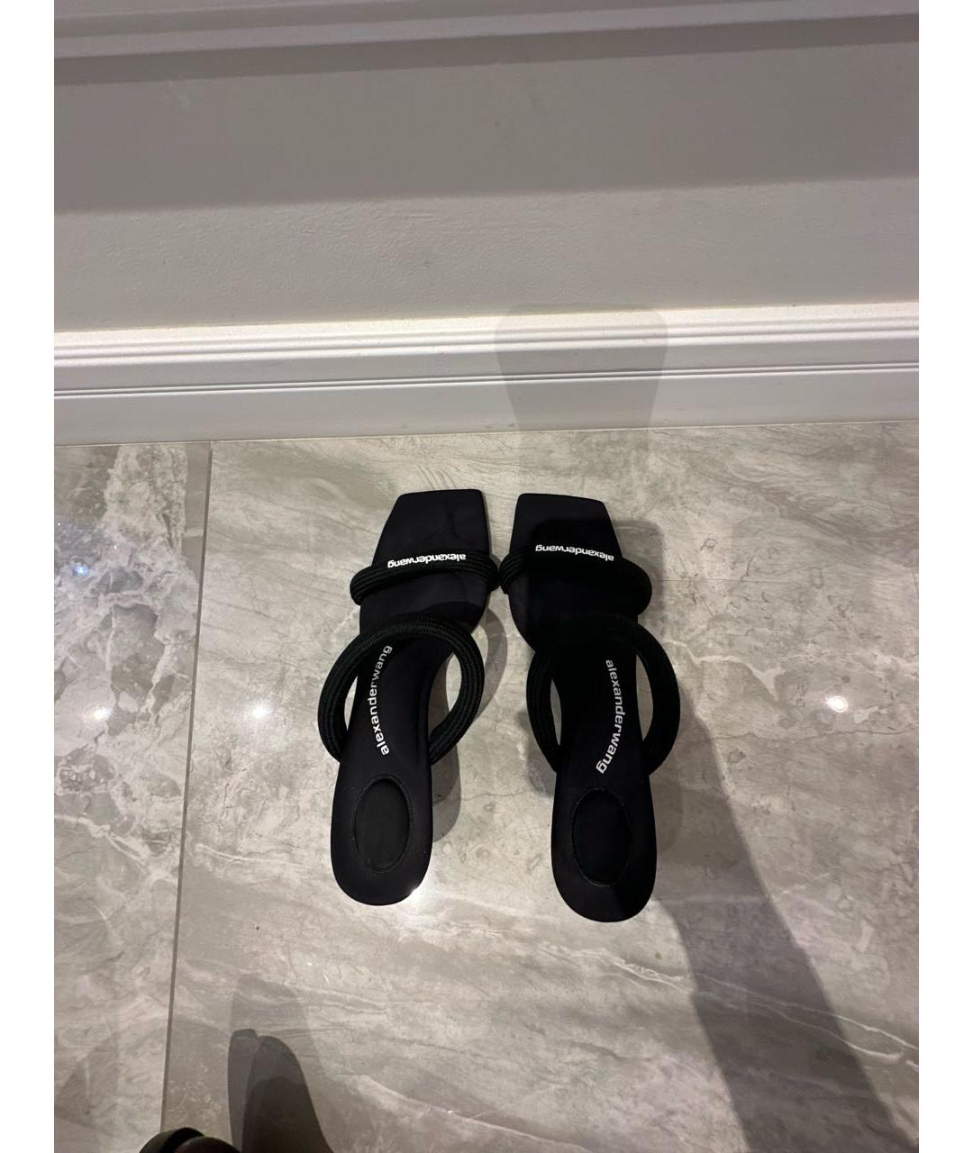 ALEXANDER WANG Черные текстильные мюли, фото 3