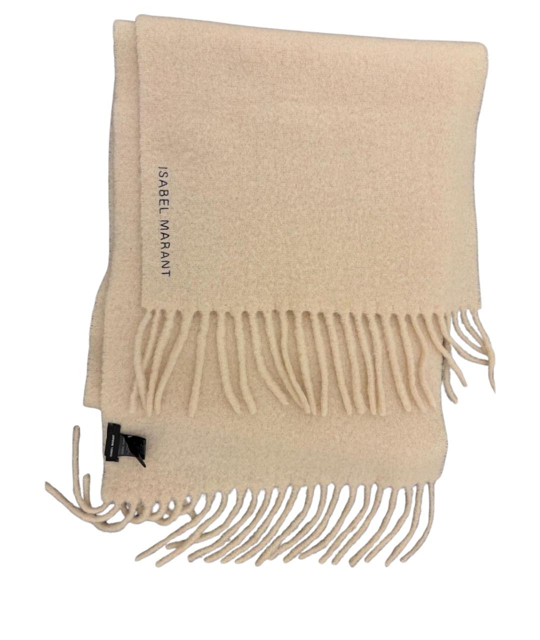 ISABEL MARANT Бежевый шерстяной шарф, фото 1