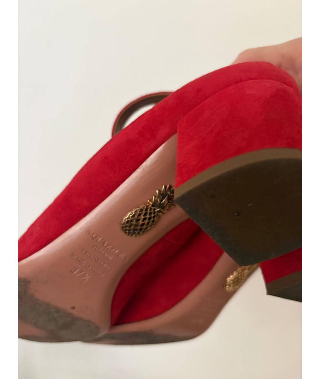 AQUAZZURA Красные замшевые туфли, фото 5