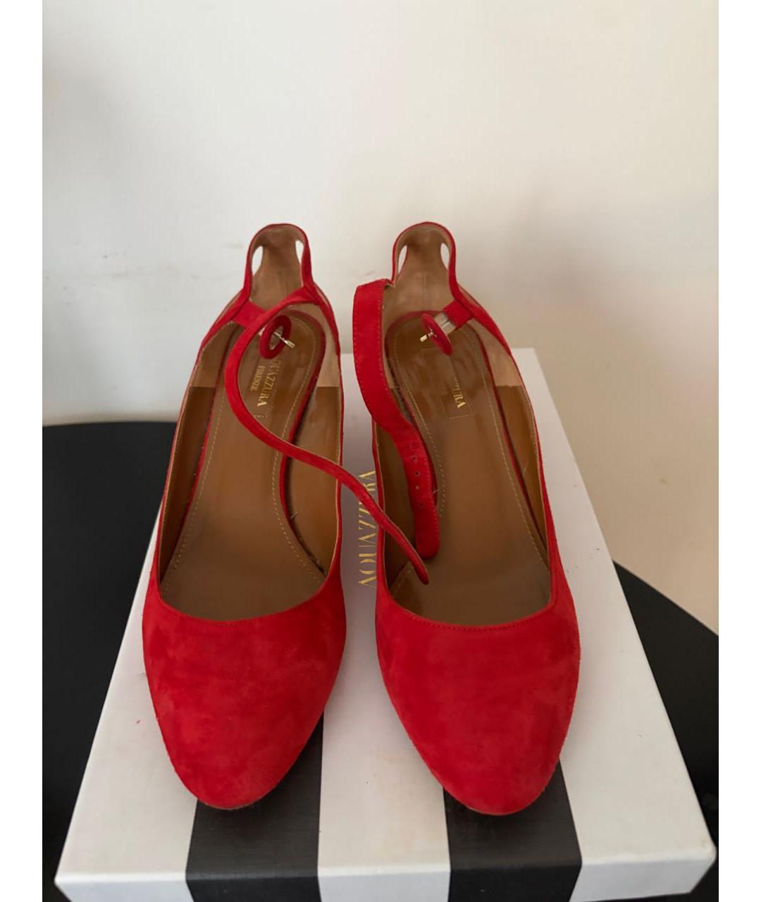 AQUAZZURA Красные замшевые туфли, фото 3