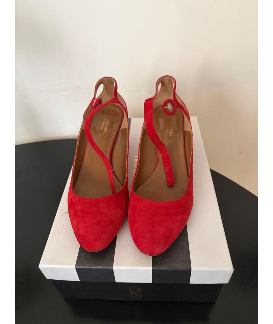 AQUAZZURA Красные замшевые туфли, фото 2
