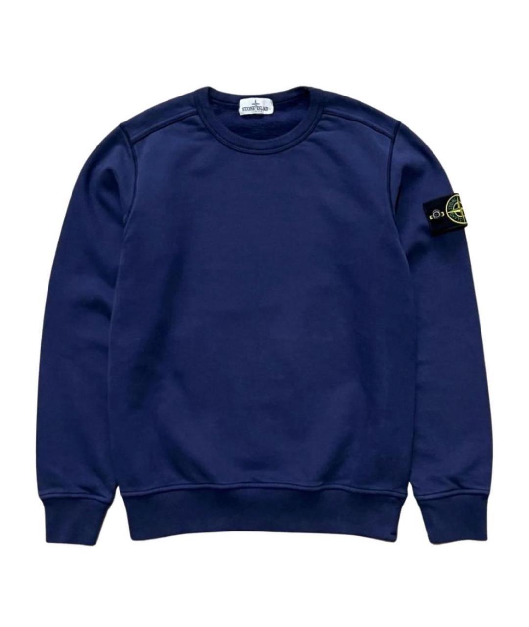 STONE ISLAND Темно-синий хлопковый джемпер / свитер, фото 1