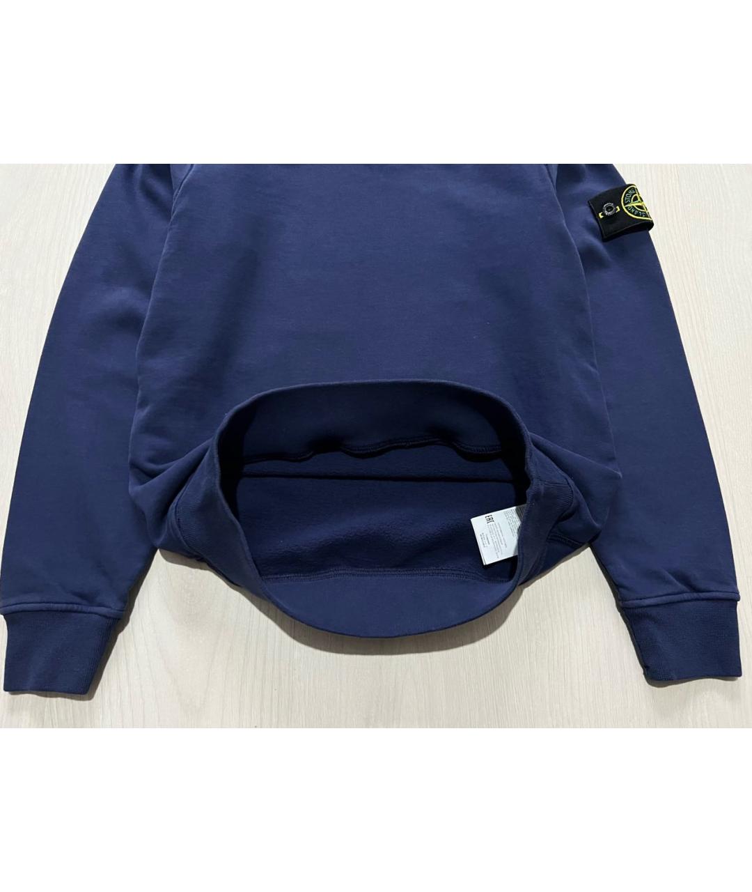 STONE ISLAND Темно-синий хлопковый джемпер / свитер, фото 5