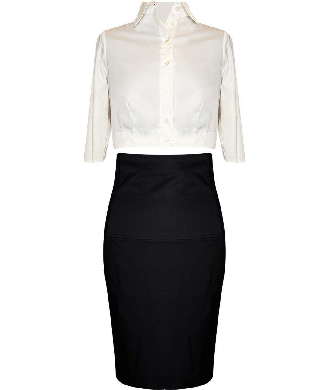 ELISABETTA FRANCHI Черный хлопковый костюм с юбками, фото 1