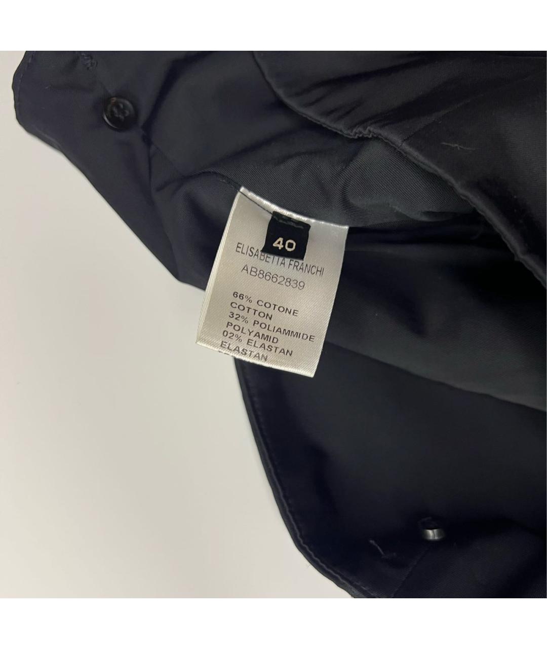 ELISABETTA FRANCHI Черный хлопковый костюм с юбками, фото 6