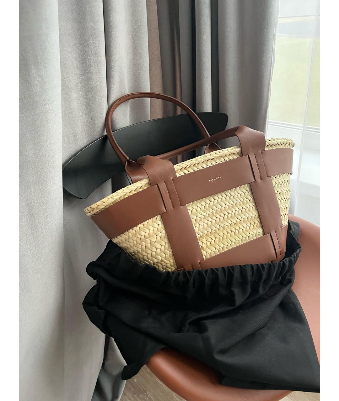 DEMELLIER Коричневая кожаная пляжная сумка, фото 4