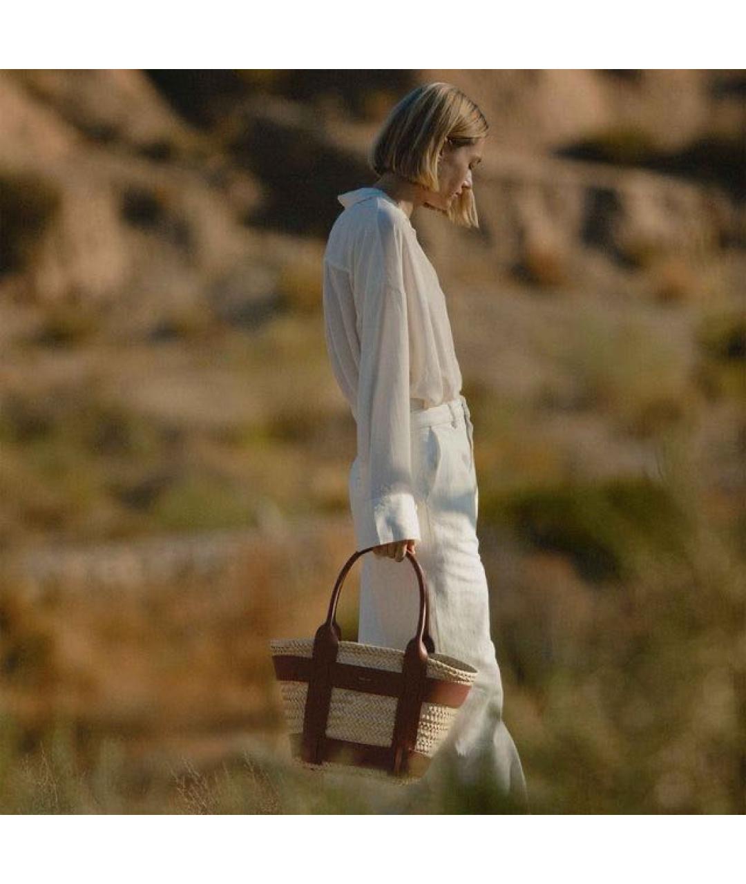 DEMELLIER Коричневая кожаная пляжная сумка, фото 5