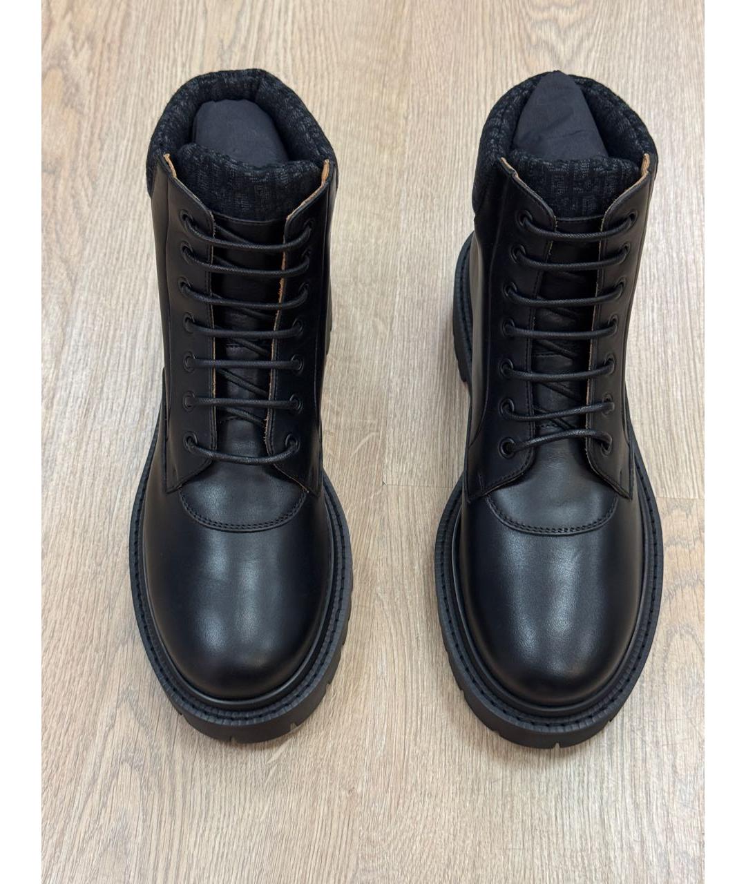 CHRISTIAN DIOR Черные кожаные высокие ботинки, фото 2