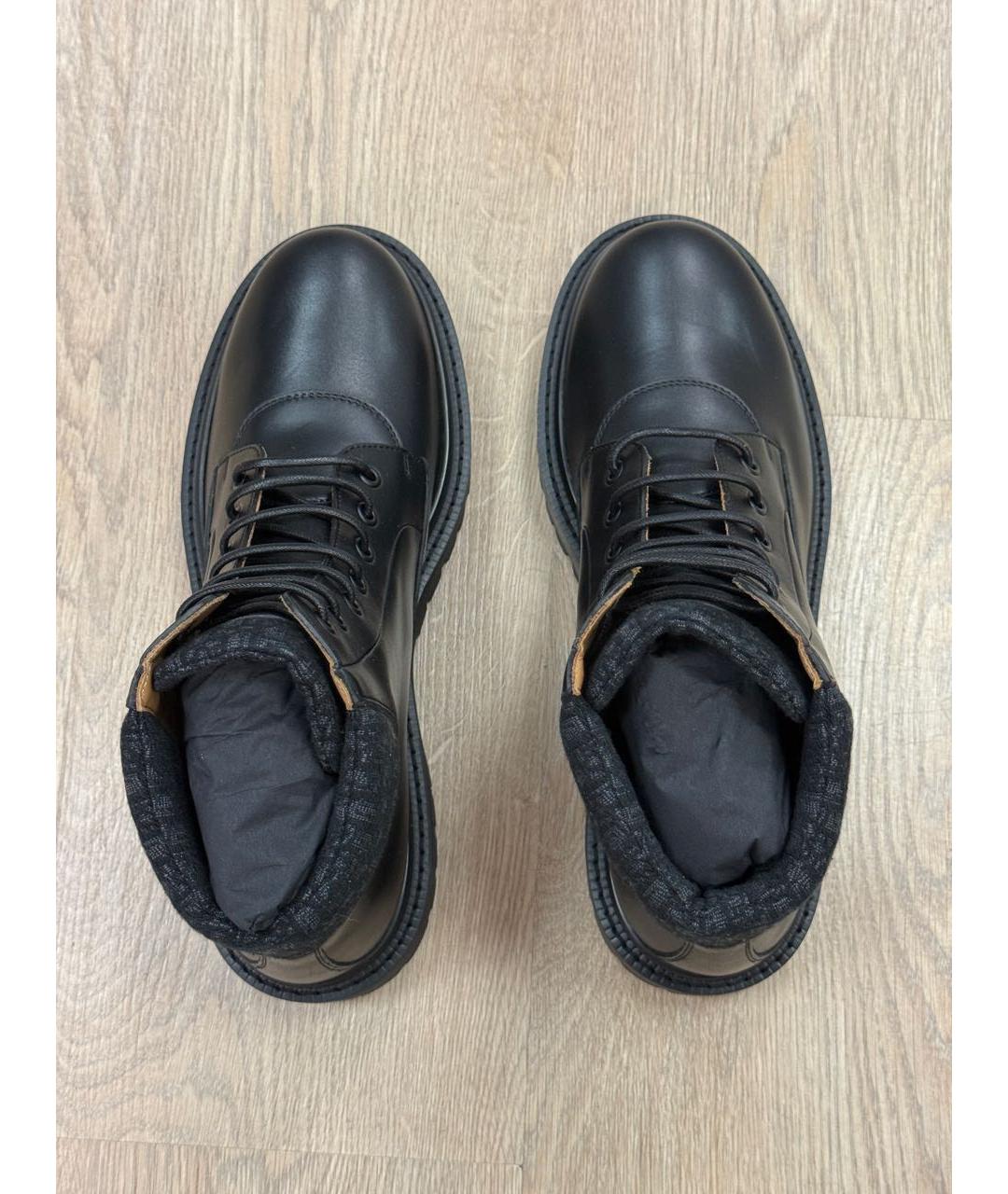 CHRISTIAN DIOR Черные кожаные высокие ботинки, фото 3