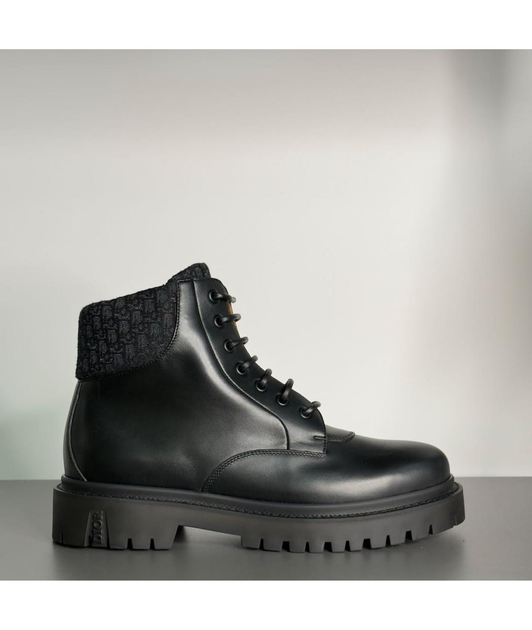 CHRISTIAN DIOR Черные кожаные высокие ботинки, фото 9