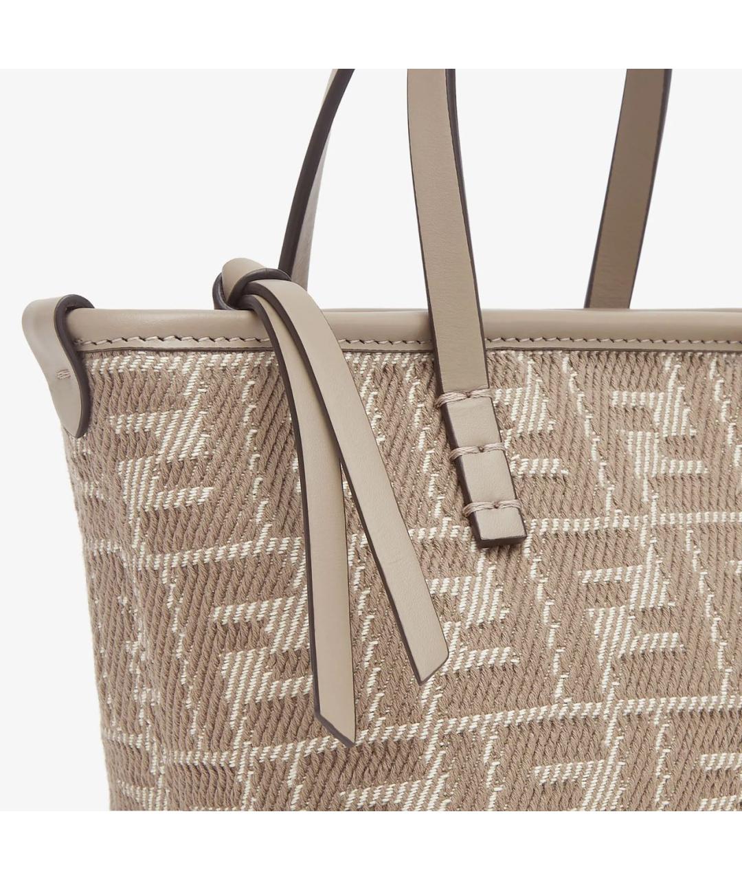 FENDI Бежевая тканевая сумка тоут, фото 6