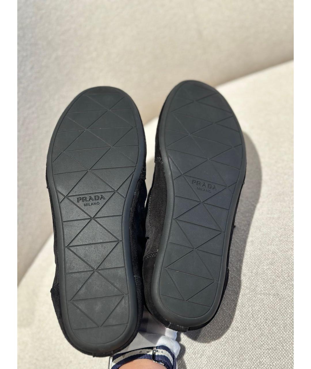 PRADA Черные замшевые кроссовки, фото 4