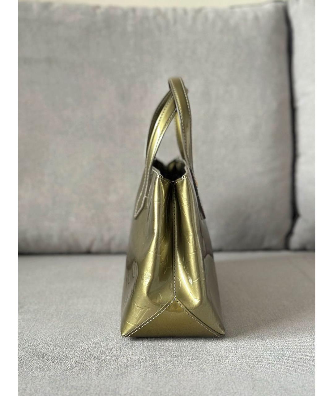 LOUIS VUITTON Хаки сумка тоут из лакированной кожи, фото 5