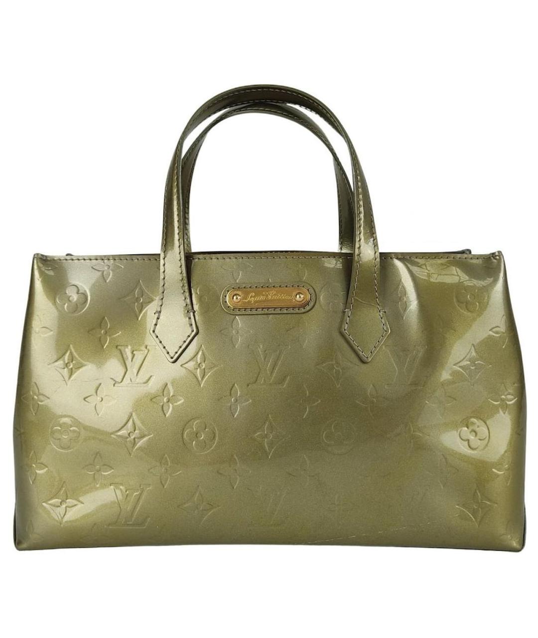 LOUIS VUITTON Хаки сумка тоут из лакированной кожи, фото 1