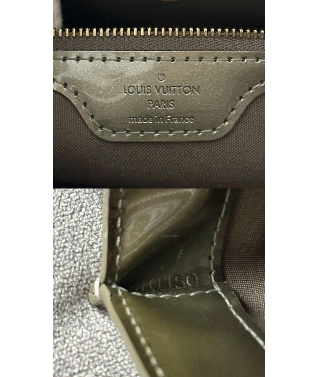 LOUIS VUITTON Хаки сумка тоут из лакированной кожи, фото 8