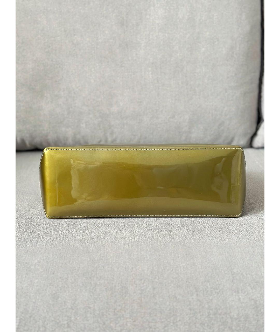 LOUIS VUITTON Хаки сумка тоут из лакированной кожи, фото 7