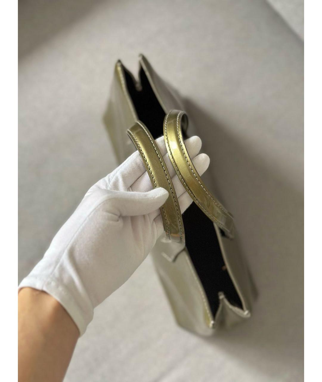 LOUIS VUITTON Хаки сумка тоут из лакированной кожи, фото 6