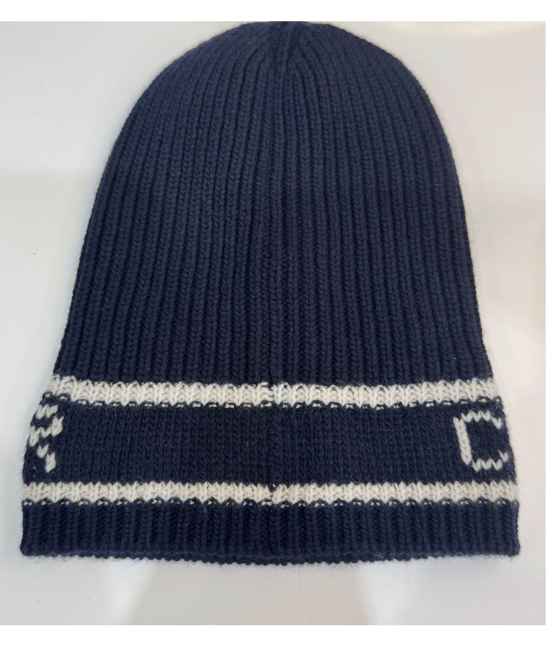 CHRISTIAN DIOR Темно-синяя шерстяная шапка, фото 2