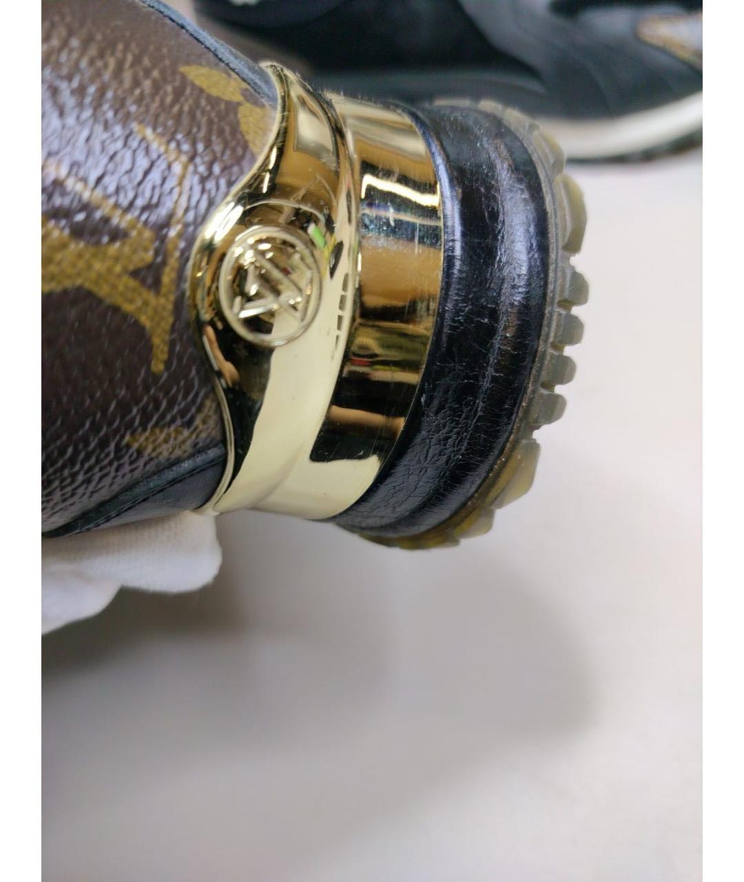 LOUIS VUITTON Черные кожаные кроссовки, фото 8