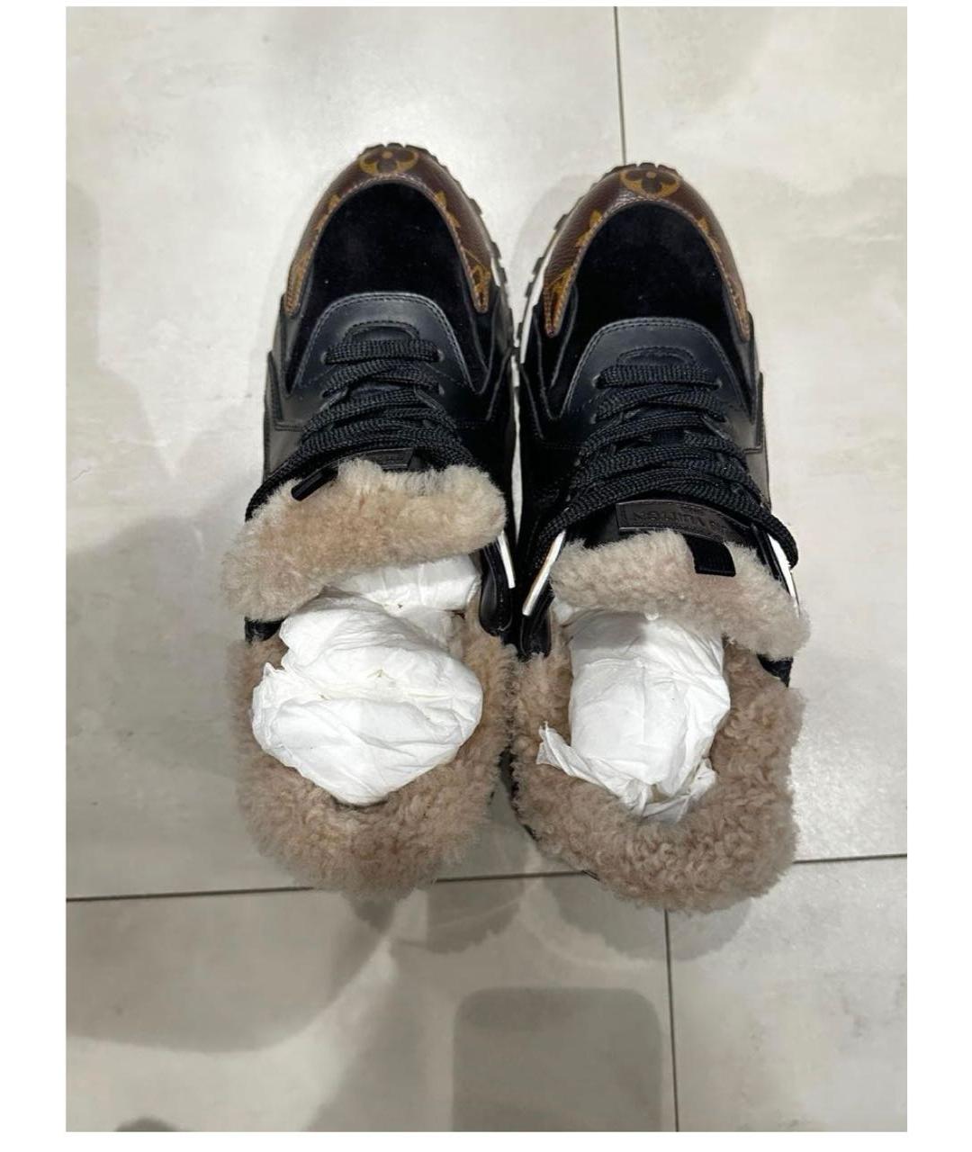 LOUIS VUITTON Черные кожаные кроссовки, фото 3