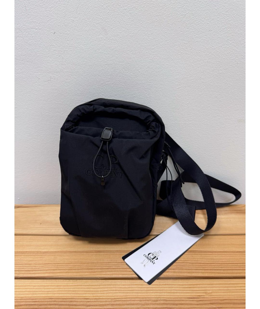 CP COMPANY Черная синтетическая сумка на плечо, фото 2