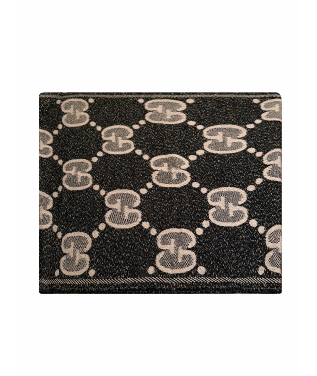 GUCCI Черный шерстяной шарф, фото 1