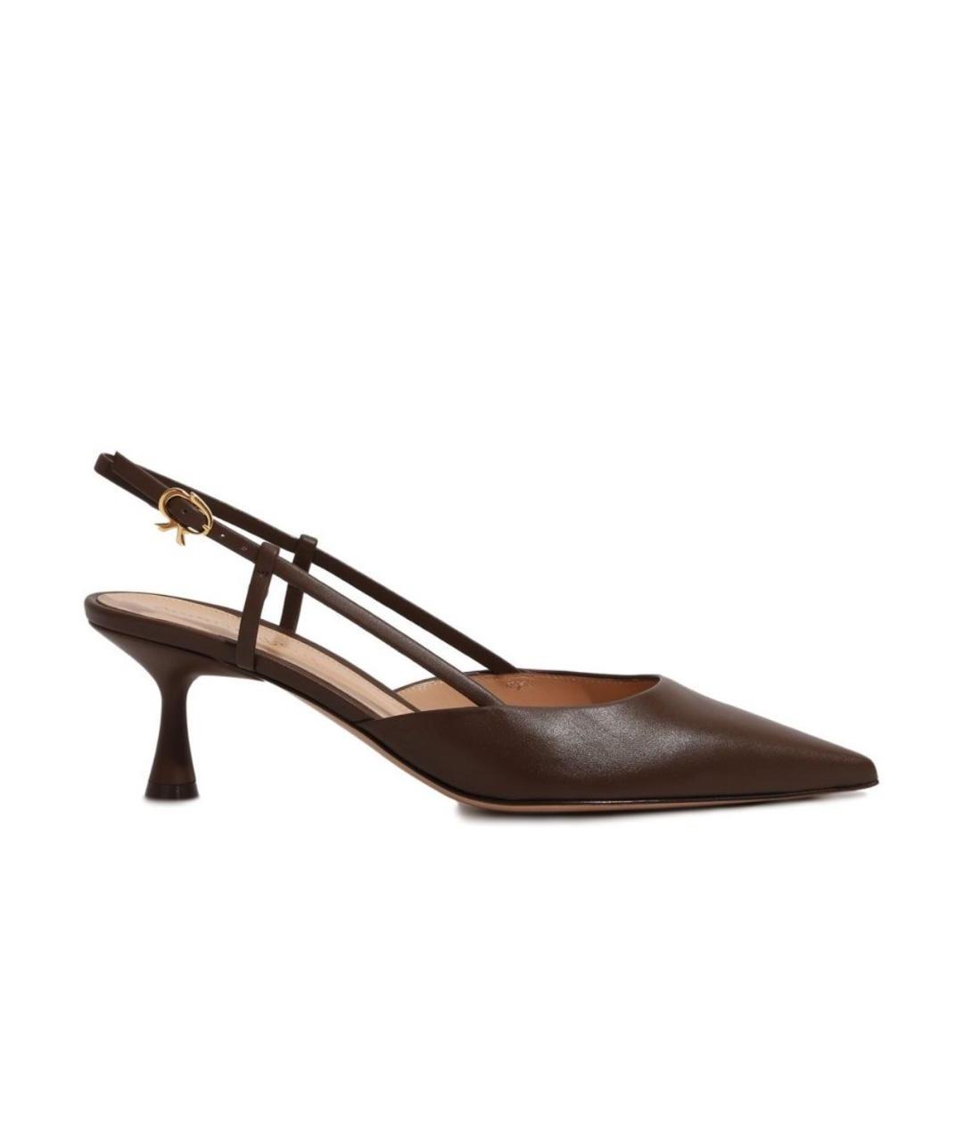 GIANVITO ROSSI Коричневые кожаные туфли, фото 1