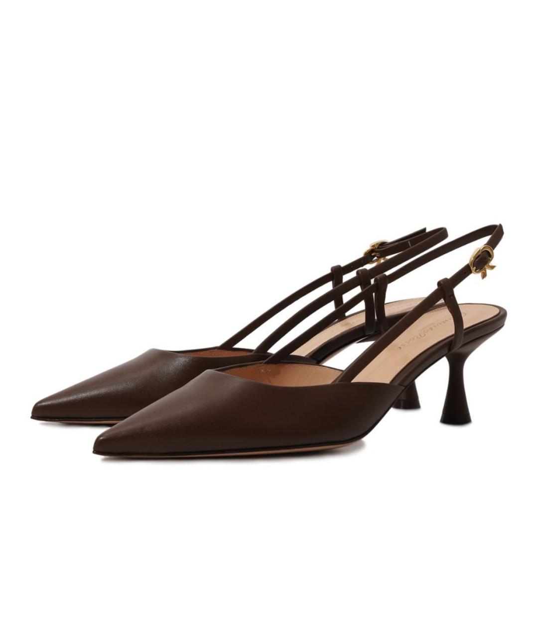 GIANVITO ROSSI Коричневые кожаные туфли, фото 2