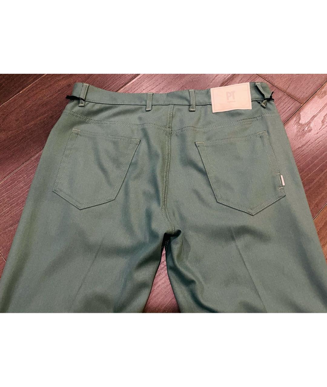 PT TORINO Бирюзовые прямые джинсы, фото 4