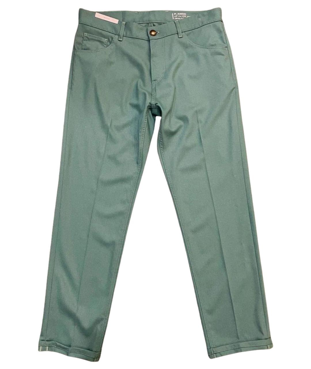 PT TORINO Бирюзовые прямые джинсы, фото 1